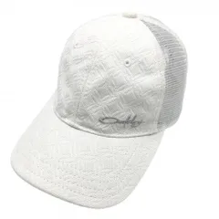 【美品】オークリー メッシュキャップ 白 ロゴ地模様 ロゴ刺しゅう   ゴルフウェア Oakley