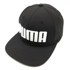 【超美品】プーマ フラットキャップ 黒×白 立体ビッグロゴ刺しゅう FR   ゴルフウェア PUMA