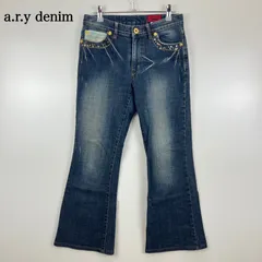 a.r.y denim 00s y2k archive Fairy flare denim pants M フェアリーデニム 装飾 フレアデニムパンツ もこもこポケット 平成 ギャル