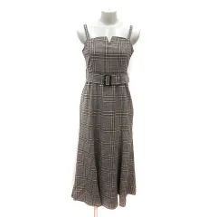 トランテアン ソン ドゥ モード 31 Sons de mode キャミワンピース ロング チェック ウエストマーク 36 茶 ブラウン ベージュ 赤 レッド /MS