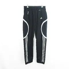 アディダス adidas ジャージ パンツ ボトムス ロング丈 ライン ロゴ L ブラック サッカーウェア ※EKM