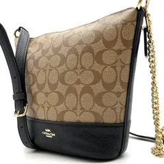 ✨良品✨ COACH コーチ シグネチャー チェーン ショルダーバッグ トートバッグ ハンドバッグ レザー 革 ゴールド金具 ロゴプレート ユニセックス 男女兼用 メンズ レディース
