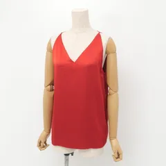 ■美品■Salvatore Ferragamo サルヴァトーレフェラガモ ブラウス サイズ40 ノースリーブ カットソー サテン イタリア製 ブランド古着【中古】20240603/GP8154