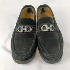 Salvatore Ferragamo フェラガモ ガンチーニ スエード ローファー ブラック 7EE 25.5cm前後
