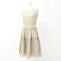 ■美品■FOXEY フォクシー French Cheer ワンピース サイズ38 ノースリーブ ミディ ティアードワンピース コットン×シルク ブランド古着【中古】20240624/RA0267