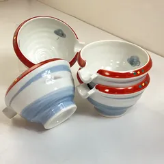 有田焼　片口小付　　4つセット　古染花絵　　　　…e.s