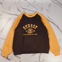90s 紺タグ OLD STUSSY Sマークロゴプリント ラグランスウェットS