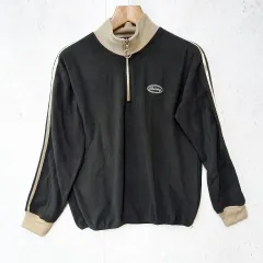 SHISKY シスキー ハーフジップ トレーナー スウェット フリース サイドライン オーバーサイズ ロゴ キッズ ブラック 160サイズ ◎、◇〇