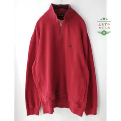アメリカ古着 00S 00年代 ノーティカ NAUTICA ハーフジップ 裏起毛 スウェット トレーナー ワンポイント ロゴ レッド系 バーガンディ 長袖 メンズ XLサイズ トップス カジュアル アメカジ USA 秋冬