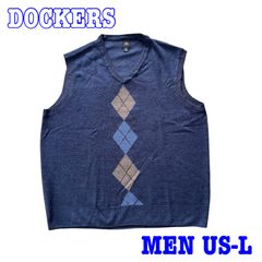 DOCKERS ドッカーズ Vネック ダイヤ柄 ニットベスト US-L