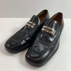 04w5689▽※【中古】グッチ GUCCI ビットローファー110 1420 ドレスシューズ メンズ ブラック スクエアトゥ レザー イタリア製 43E　1/2 箱無し【八王子店】