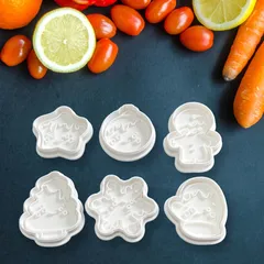 冬の形 多様な形 クッキー型クリスマス 6個セット 抜き型 粘土型 お菓子作り 雪  雪の花 ベル クリスマスツリー 雪だるま  手袋