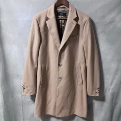 HUGO BOSS ヒューゴボス Nye2 ウールナイロン 3ボタン スリムフィット チェスター コート ロングコート size.50 (L) ベージュ トルコ製