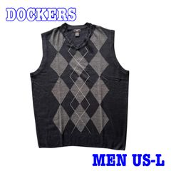 DOCKERS ドッカーズ Vネック アーガイルデザイン ニットベスト US-L