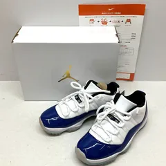 01w-5825 ナイキ NIKE  WMNS AIR JORDAN 11 RETRO LOW AH7860-100 ウィメンズ エアジョーダン 11 ロー ホワイト/ブラック-コンコルドブルー AH7860-100 25.0cm  スニーカー  【中古品】