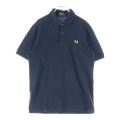 FRED PERRY (フレッドペリー) フロントロゴ刺繍 コットン ポロシャツ ブラック