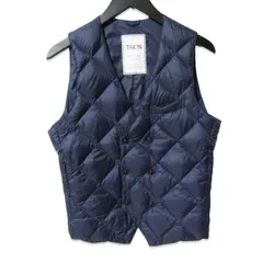TAION タイオン ダウンベスト キルティング ジレ シティ ダブル インナーダウン ネイビー S 27112225
