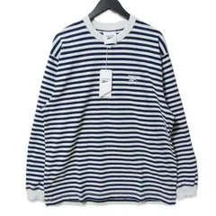 未使用 REEBOK × everyone リーボック CLASSIC BORDER LONG SLEEVE TEE RB00059 長袖Tシャツ クラシック ボーダー グレー XL 27112254