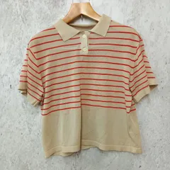 BAYFLOW ベイフロー 半袖 ボーダー ニット ポロシャツ ベージュ Fサイズ ◎_□〇☆