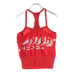 DIESEL (ディーゼル) バックプリント ノースリーブ タンクトップ レッド レディース