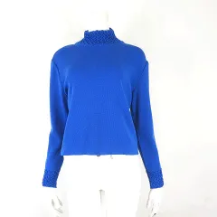 Primo Kiss プリモキス ニット セーター ハイネック ウール 長袖 M ロイヤルブルー 青