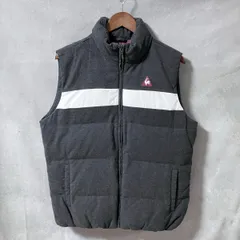 le coq sportif golf ルコック ゴルフ コットン ストレッチ ダウン ジップ ベスト ゴルフウェア size.LL グレー 大きいサイズ