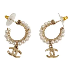 CHANEL シャネル ココマーク パール フープピアス ゴールド 管理番号：10746