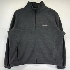 古着 コロンビア Columbia フリースジャケット 大きいサイズ フルジップ ワンポイントロゴ ドローコード 2XL  グレー系 メンズ