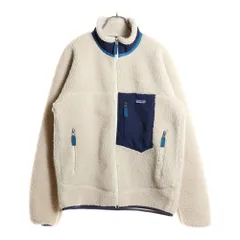 PATAGONIA (パタゴニア) CLASSIC RETRO-X JACKET 23056FA20 ワンポイントロゴ ボアフリースジャケット ジップジャケット ベージュ/ネイビー