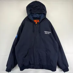 古着 コーナーストーン Corner Stone ワークジャケット ダック アクティブタイプ 企業ロゴ刺繍 中綿 大きいサイズ XL  ネイビー メンズ