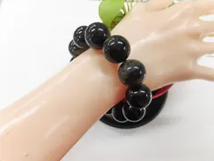 在庫処分 天然石 ブルータイガーアイ17.8～18.3mm玉ブレスレット 内周18.5cm 　　261221012