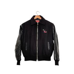 CANADA SPORTSWEAR スタジャン レザー切替 ブラック - メルカリ