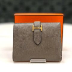 極美品◇HERMES ベアンコンパクト エプソン コンパクト財布 ゴールド 