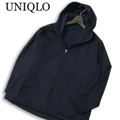 UNIQLO ユニクロ 秋冬★ ブロックテック フリース フルジップ パーカー Sz.3XL レディース ネイビー 大きいサイズ 特大