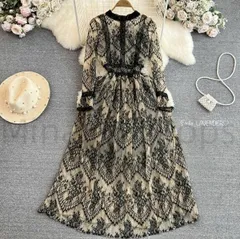 ★ワンピース ドレス シースルー レース フォーマル パーティー