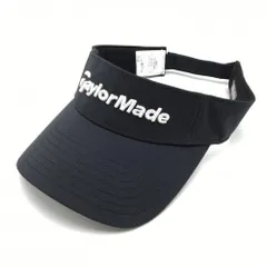 【超美品】テーラーメイド サンバイザー 黒 地模様 立体ロゴ白 フリー(55-57cm)   ゴルフウェア TaylorMade