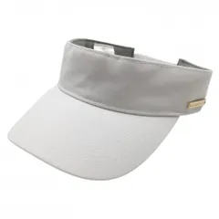 【美品】ビームスゴルフ サンバイザー 白×ゴールド 後ろロゴ刺しゅう 裏微起毛 55-57cm   ゴルフウェア BEAMS GOLF