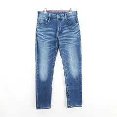 エドウィン EDWIN ジャージーズ JERSEYS JMH32 デニム ジーンズ ボトムス スリム テーパード ユーズド加工 ストレッチ S インディゴブルー ※EKM