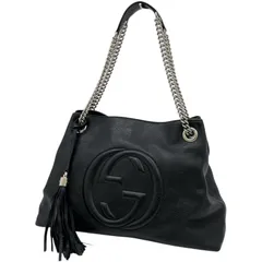 【中古】GUCCI | グッチ ソーホー インターロッキングG チェーン ショルダーバッグ トートバッグ 308982 ブラック【尾張小牧店】