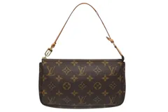 LOUIS VUITTON ルイヴィトン ポシェット アクセソワール アクセサリーポーチ M51980 モノグラム ブラウン レザー PVC 美品 中古 4b009344