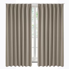 ドレープカーテン 小窓用 防寒 断熱 UVカット 遮音 防音 昼夜目隠し 99%以上遮光 子供部屋 遮光1級 - 寝室 2枚組 幅100cm×丈135cm リビング用，ブラウン カーテン