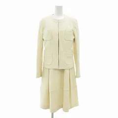 イネド INED セットアップ フォーマル 上下2点セット ノーカラージャケット 13T ワンピース 半袖 ひざ丈 11 アイボリー /AE