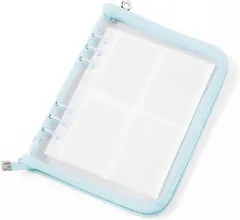 YESprime シール帳 大きめ A5 バインダー リフィル25枚セット ファイル 推し活 収納 女の子 クリア チェキ アルバム 透明 6穴 (ブルー)