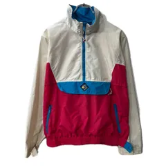 80s Woolrich WOMAN ジャケット M～ ホワイト ピンク ウールリッチ ハーフジップ アノラック メッシュ切替 アウター 春秋物 a801-5131