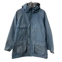 70s USA製 Woolrich WOMAN マウンテンパーカー M グレー系 ウールリッチ ジップアップ 裏地チェック ライナー付き アウター 冬物 a801-5133