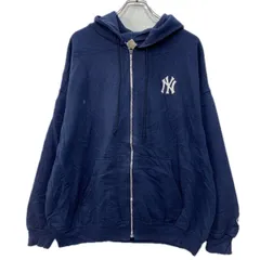 メキシコ製 Champion プリントスウェット パーカー XL ネイビー チャンピオン フーディー ジップアップ ジップパーカー 秋物 a801-5148