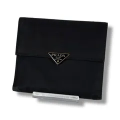 プラダ　PRADA トライアングルロゴ　三つ折り財布　ブラック　黒　テスートナイロン　コンパクトウォレット