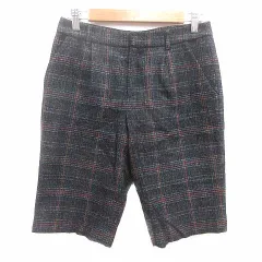 組曲 クミキョク KUMIKYOKU ショートパンツ チェック 1 S 黒 ブラック /YK