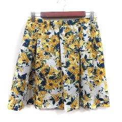 ジルスチュアート JILL STUART フレアスカート ギャザー ミニ 花柄 4 L マルチカラー /YI