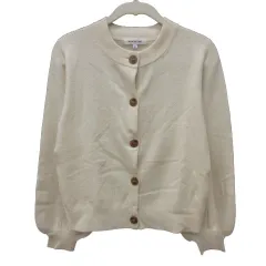 ナチュラルビューティーベーシック NATURAL BEAUTY BASIC カーディガン ニット 長袖 M 白 アイボリー /MS